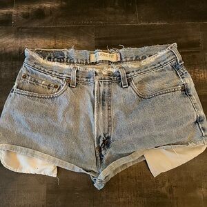 Levi's Blue Jean Shorts High-Waisted Distressed